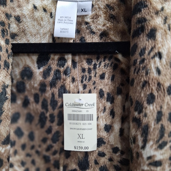 Coldwater Creek Woman’s Snow Leopard Coat Size xl, brand new tag still attached, - Picture 2 of 8